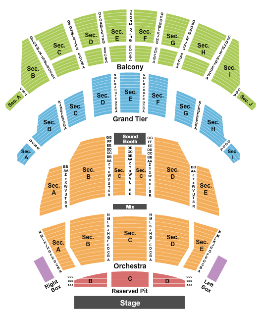 Altria Theater Mamma Mia! Seating Chart